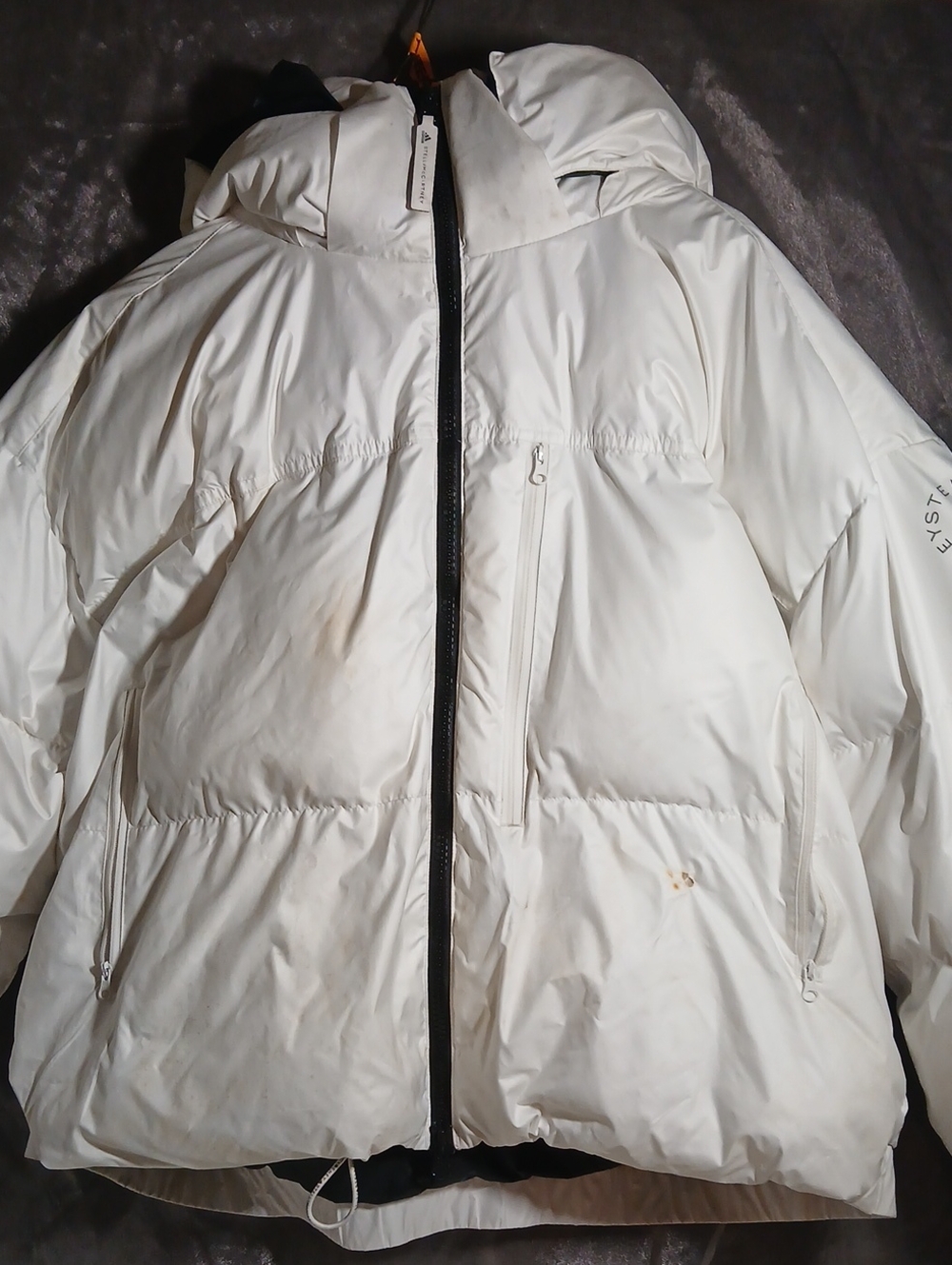 Stella McCartney White Jacket with Black Zip Detailing